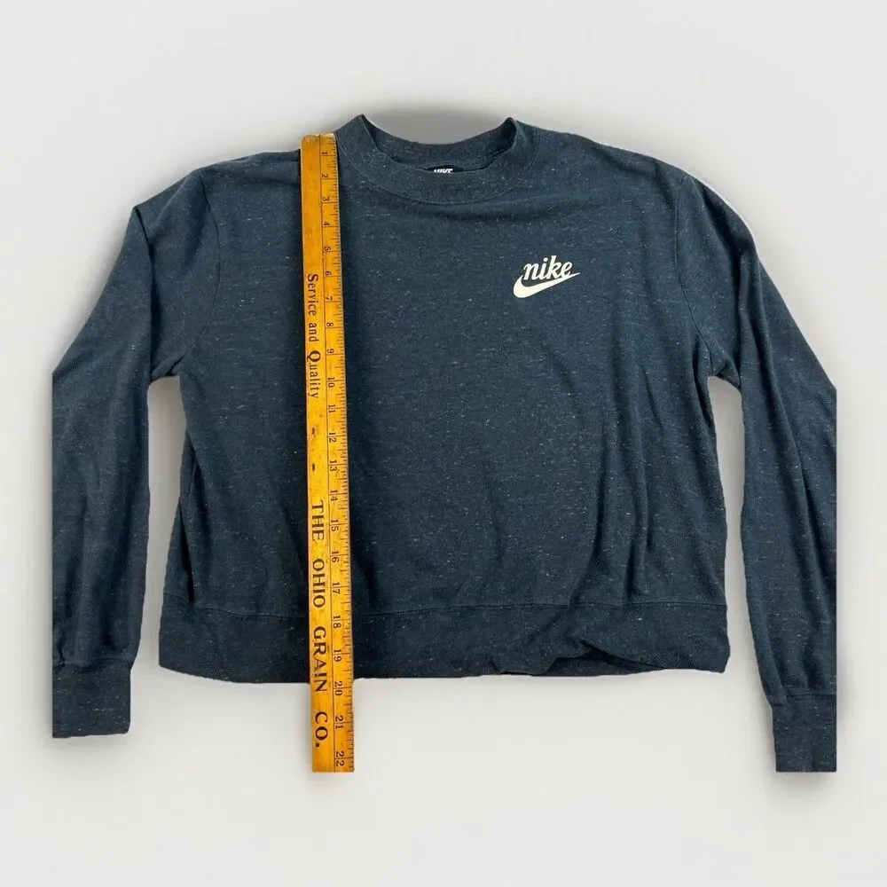 Nike Light Weight Cropped Long‎ Sleeve Women’s Size Small Pullover Heather Blue
